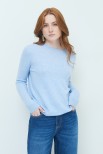 MAGLIA PARICOLLO BASIC MISTO CASHMERE CELESTE