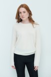 MAGLIA PARICOLLO BASIC MISTO CASHMERE CREMA