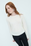 MAGLIA PARICOLLO BASIC MISTO CASHMERE CREMA