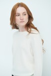 MAGLIA PARICOLLO BASIC MISTO CASHMERE CREMA