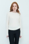 MAGLIA PARICOLLO BASIC MISTO CASHMERE CREMA