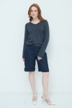 MAGLIA SCOLLO V BASIC MISTO CASHMERE GRIGIO ANTRACITE