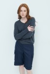 MAGLIA SCOLLO V BASIC MISTO CASHMERE GRIGIO ANTRACITE