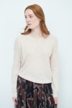 MAGLIA SCOLLO V BASIC MISTO CASHMERE BEIGE