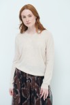 MAGLIA SCOLLO V BASIC MISTO CASHMERE BEIGE