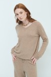 MAGLIA SCOLLO V BASIC MISTO CASHMERE CAMMELLO