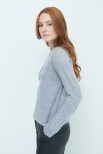 MAGLIA SCOLLO V BASIC MISTO CASHMERE GRIGIO