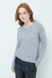 MAGLIA SCOLLO V BASIC MISTO CASHMERE GRIGIO