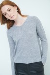 MAGLIA SCOLLO V BASIC MISTO CASHMERE GRIGIO