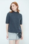 MAGLIA MEZZOCOLLO MEZZA MANICA MISTO CASHMERE GRIGIO ANTRACITE