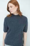 MAGLIA MEZZOCOLLO MEZZA MANICA MISTO CASHMERE GRIGIO ANTRACITE