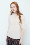 MAGLIA MEZZOCOLLO MEZZA MANICA MISTO CASHMERE BEIGE