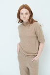 MAGLIA MEZZOCOLLO MEZZA MANICA MISTO CASHMERE CAMMELLO