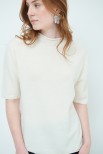 MAGLIA MEZZOCOLLO MEZZA MANICA MISTO CASHMERE CREMA