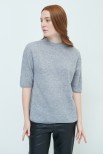 MAGLIA MEZZOCOLLO MEZZA MANICA MISTO CASHMERE GRIGIO