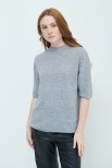 MAGLIA MEZZOCOLLO MEZZA MANICA MISTO CASHMERE GRIGIO