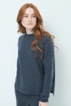 MAGLIA OVER PARICOLLO MISTO CASHMERE GRIGIO ANTRACITE