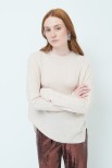 MAGLIA OVER PARICOLLO MISTO CASHMERE BEIGE