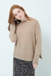 MAGLIA OVER PARICOLLO MISTO CASHMERE CAMMELLO