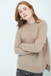 MAGLIA OVER PARICOLLO MISTO CASHMERE CAMMELLO