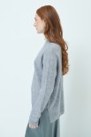 MAGLIA OVER PARICOLLO MISTO CASHMERE GRIGIO