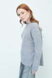 MAGLIA OVER PARICOLLO MISTO CASHMERE GRIGIO