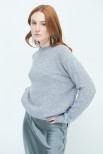 MAGLIA OVER PARICOLLO MISTO CASHMERE GRIGIO