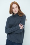 MAGLIA COLLO ALTO MISTO CASHMERE GRIGIO ANTRACITE