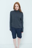 MAGLIA COLLO ALTO MISTO CASHMERE GRIGIO ANTRACITE