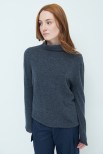 MAGLIA COLLO ALTO MISTO CASHMERE GRIGIO ANTRACITE