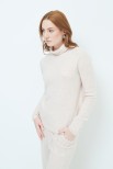 MAGLIA COLLO ALTO MISTO CASHMERE BEIGE