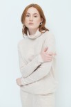 MAGLIA COLLO ALTO MISTO CASHMERE BEIGE