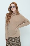 MAGLIA COLLO ALTO MISTO CASHMERE CAMMELLO