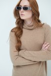 MAGLIA COLLO ALTO MISTO CASHMERE CAMMELLO