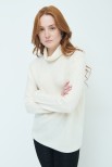 MAGLIA COLLO ALTO MISTO CASHMERE CREMA