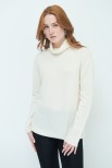 MAGLIA COLLO ALTO MISTO CASHMERE CREMA