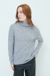 MAGLIA COLLO ALTO MISTO CASHMERE GRIGIO