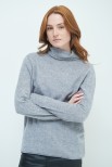 MAGLIA COLLO ALTO MISTO CASHMERE GRIGIO