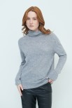 MAGLIA COLLO ALTO MISTO CASHMERE GRIGIO