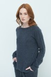 MAGLIA PARICOLLO CON COSTINA MISTO CASHMERE GRIGIO ANTRACITE