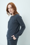 MAGLIA PARICOLLO CON COSTINA MISTO CASHMERE GRIGIO ANTRACITE