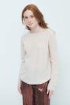 MAGLIA PARICOLLO CON COSTINA MISTO CASHMERE BEIGE