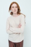 MAGLIA PARICOLLO CON COSTINA MISTO CASHMERE BEIGE