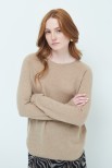 MAGLIA PARICOLLO CON COSTINA MISTO CASHMERE CAMMELLO