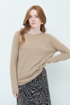 MAGLIA PARICOLLO CON COSTINA MISTO CASHMERE CAMMELLO