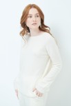 MAGLIA PARICOLLO CON COSTINA MISTO CASHMERE CREMA