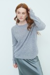 MAGLIA PARICOLLO CON COSTINA MISTO CASHMERE GRIGIO