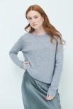 MAGLIA PARICOLLO CON COSTINA MISTO CASHMERE GRIGIO