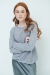 MAGLIA PARICOLLO CON COSTINA MISTO CASHMERE GRIGIO