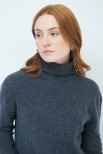 MAGLIA OVER COLLO ALTO MISTO CASHMERE GRIGIO ANTRACITE